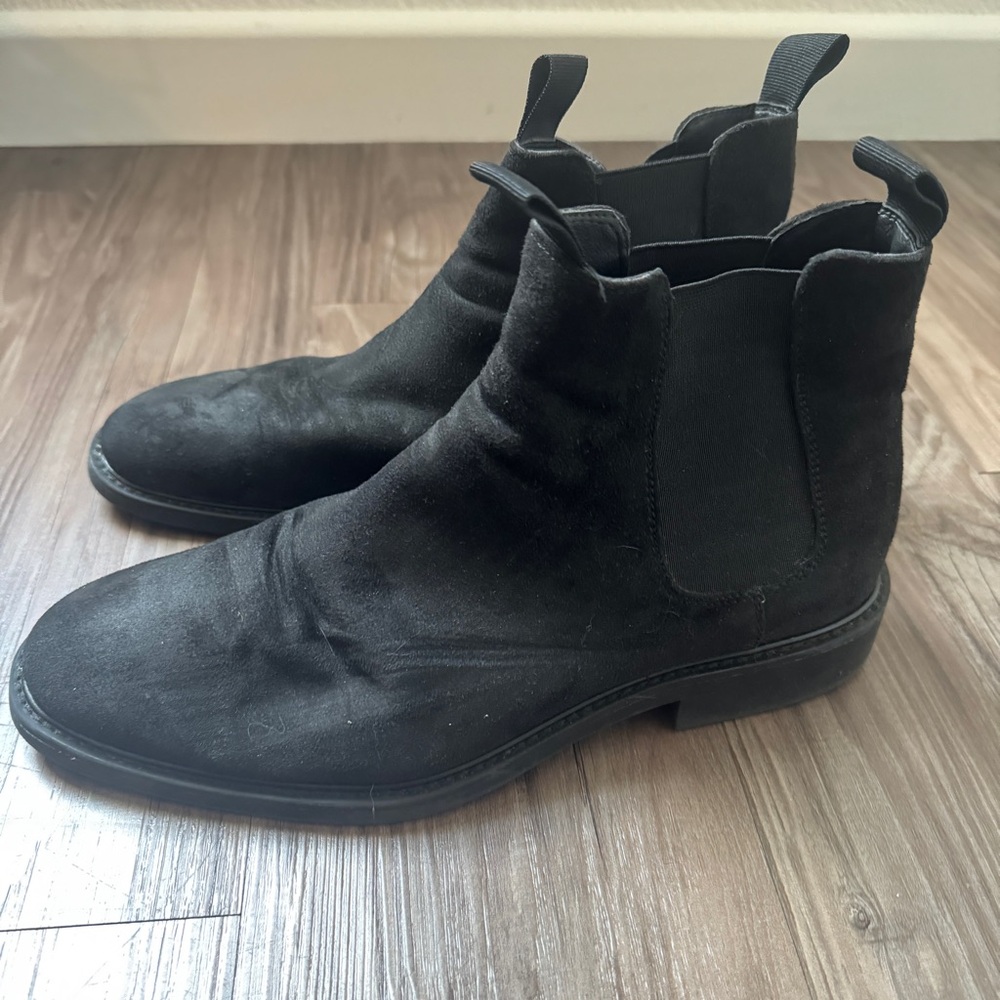 Black Suede Chelsea Boots